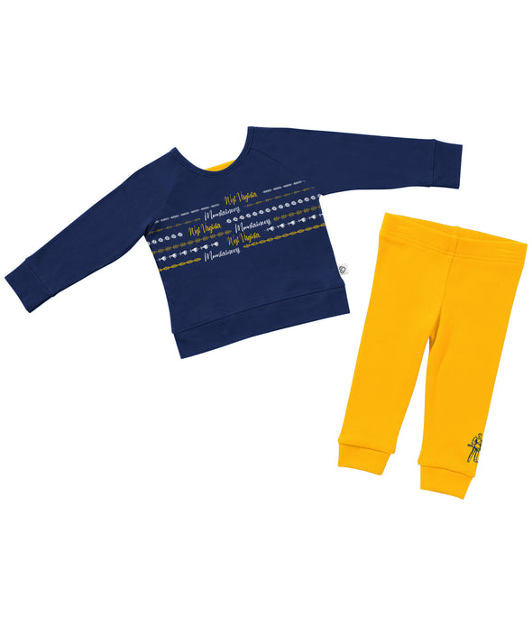 WVU Infant Girls Star Onesie Set