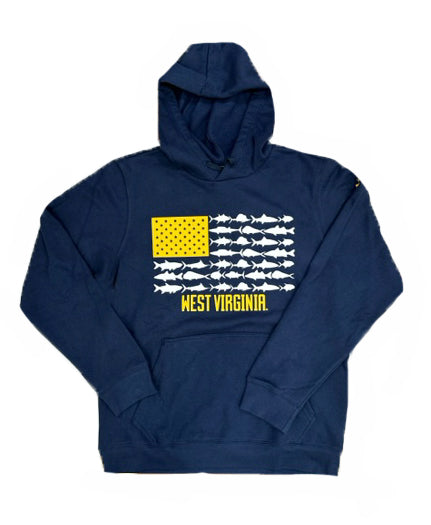 American Flag Fishing Rod USA Pride | Mens Fishing Hooded Sweatshirt  Graphic Hoodie, Black, Large