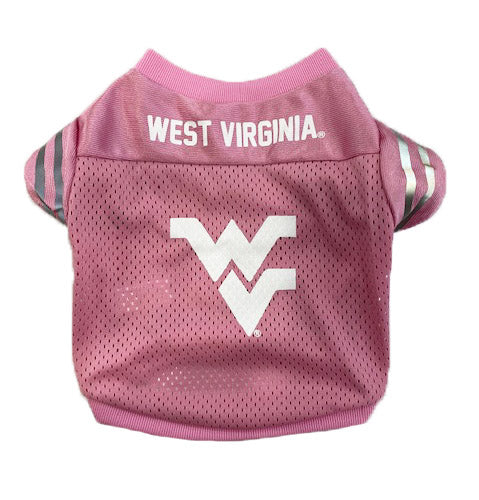 West Virginia Dog Jersey  WVU Mountaineers Pink Dog Shirt